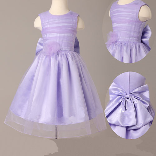 Lavender Tulle Strapless Simple Flower Girl Dress, Kids Prom Dress